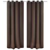 Energisparende gardiner med metallringer 2 stk brun 135 x 245 cm