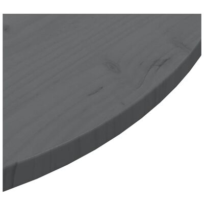 vidaXL Bordplate grå Ø90x2,5 cm heltre furu