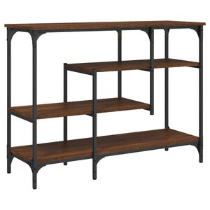 vidaXL Konsollbord med hyller brun eik 100x35x75 cm