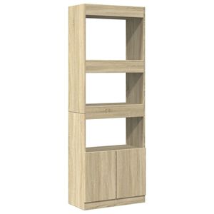 vidaXL Highboard sonoma eik 63x33x180 cm konstruert tre