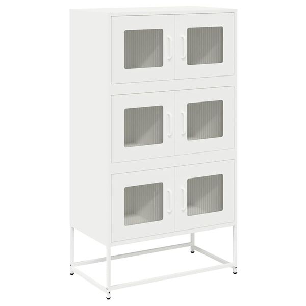 vidaXL Highboard hvit 68x39x123 cm stål