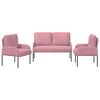 vidaXL Sofasett med pute 3 pcs Rosa 115 x 56 x 80 cm Kryssfin&eacute;r