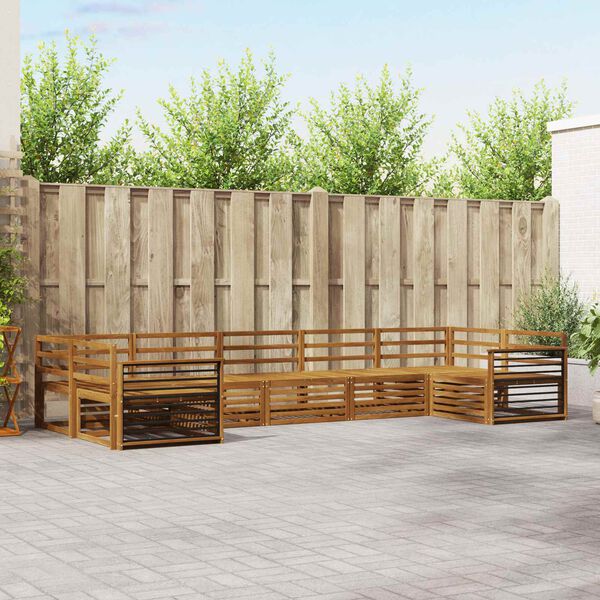 vidaXL Sofasett 7 pcs Naturlig Solid akasietre