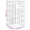 vidaXL Gabion-søyle sølv 25 x 25 x 50 cm Rustfritt Stål