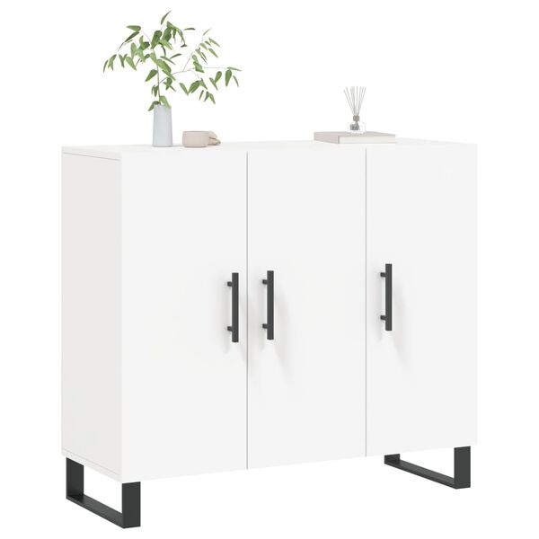 vidaXL Skjenk hvit 90x34x80 cm konstruert tre