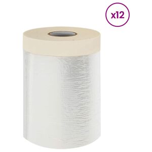 vidaXL St&oslash;vduk med klebrig tape 12 stk. Gjennomsiktig 30 x 3300 cm