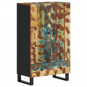 vidaXL Highboard med skuff 60x33x100 cm gjenvunnet heltre og jern