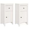 vidaXL Skjenker 2 stk hvit 40x35x80 cm heltre furu
