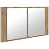 vidaXL Baderomsspeilskap Artisan Eik 80 x 12 x 45 cm Konstruert tre