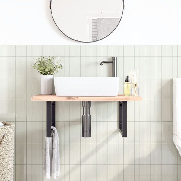 vidaXL Hyllebraketter for servant 2 stk svart rektangul&aelig;rt st&aring;l