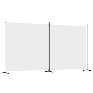vidaXL Romdeler med 2 paneler hvit 348x180 cm stoff
