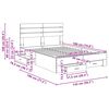 vidaXL Sengestamme med skuff med hodegjerde med lagring Konstruert tre