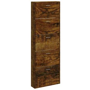 vidaXL Skoskap r&oslash;kt eik 59x17x169 cm konstruert tre