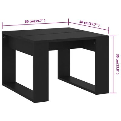 vidaXL Sidebord svart 50x50x35 cm sponplate