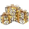 vidaXL Belyst julegaveeske 3 stk. 150 LED-lys Varmhvit