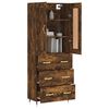 vidaXL Highboard røkt eik 69,5x34x180 cm konstruert tre