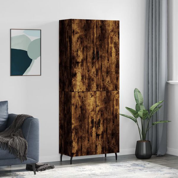 vidaXL Highboard r&oslash;kt eik 69,5x34x180 cm konstruert tre