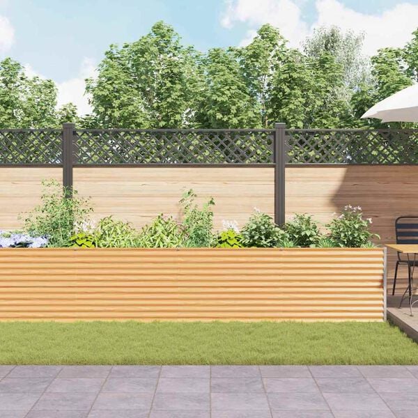 vidaXL Høybed Lys Brun 485 x 100 x 68 cm Galvanisert Stål