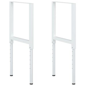 vidaXL Justerbare arbeidsbenkerammer 2 stk metall 55x(69-95,5)cm grå
