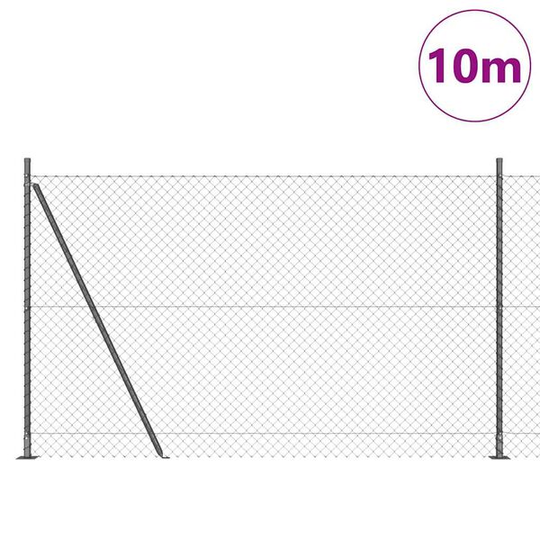 vidaXL Gjerdep&aring;le Gr&aring; 10 x 1,6 m (40 x 40 mm mesh) St&aring;l og PVC
