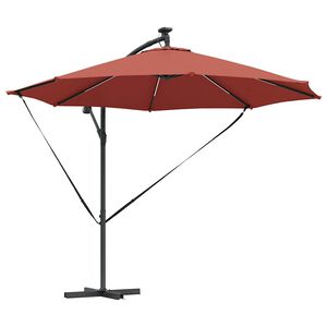 vidaXL Parasoll 294 x 294 x 248 cm Polyester og aluminium Terrakotta