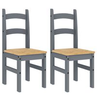 vidaXL Spisestoler 2 stk grå 40x46x99 cm heltre furu