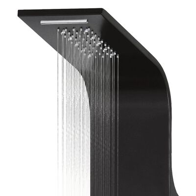 vidaXL Dusjpanel aluminium 20x44x130 cm svart