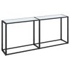 vidaXL Konsollbord hvit marmor 180x35x75,5 cm herdet glass