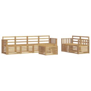 vidaXL Utend&oslash;rs sofa-sett 7 stk. Hvit Solid akasietre