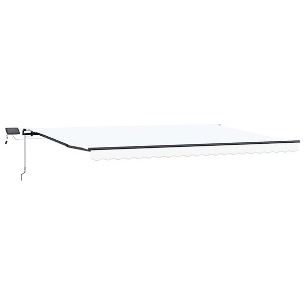 vidaXL Innvendbar Markise med LED -stripelys Hvit 500 &times;350 cm stoff