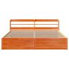 vidaXL Sengeramme med hodegavl voksbrun 180x200 cm heltre furu