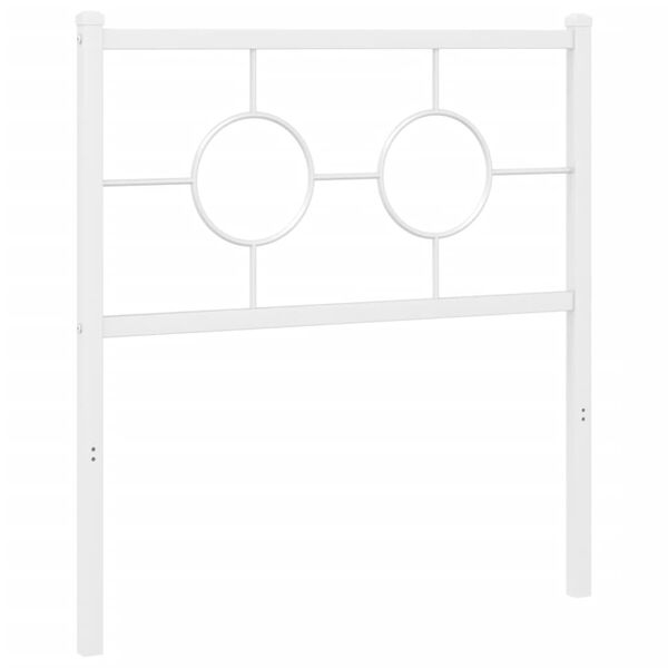 vidaXL Utskiftbar sengegavl i metall hvit 80 cm