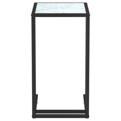 vidaXL Sidebord for PC hvit marmor 50x35x65 cm herdet glass