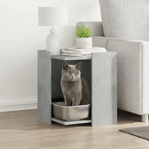 vidaXL Skap til kattetoalett betonggr&aring; 42x42x51 cm konstruert tre