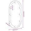 vidaXL Speil med LED-lys 80x40 cm glass oval