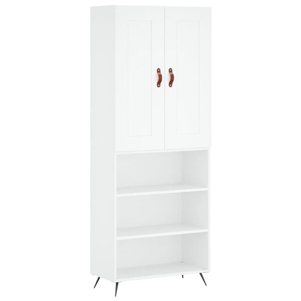 vidaXL Highboard hvit 69,5x34x180 cm konstruert tre