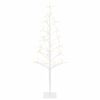 vidaXL LED-lysslynge juletre Hvit 18 x 18 x 120 cm St&aring;l 140 LED-lys