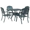 vidaXL Hagebordsett 5 pcs gr&oslash;nn St&oslash;pt aluminium
