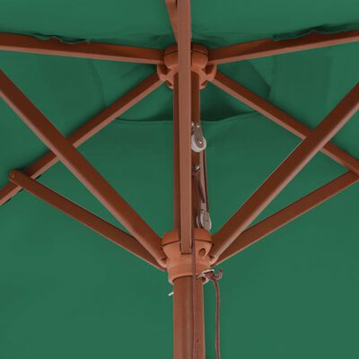 vidaXL Parasoll med trestang 150x200 cm grønn