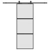 vidaXL Skyved&oslash;r med monteringssett svart 76x205 cm herdet glass