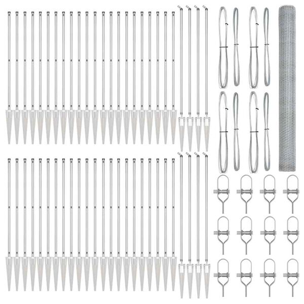 vidaXL Gjerdep&aring;le s&oslash;lv 100 x 1,5 m (25 mm nett) St&aring;l