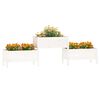 vidaXL Plantekasse hvit 245,5x44x75 cm heltre furu
