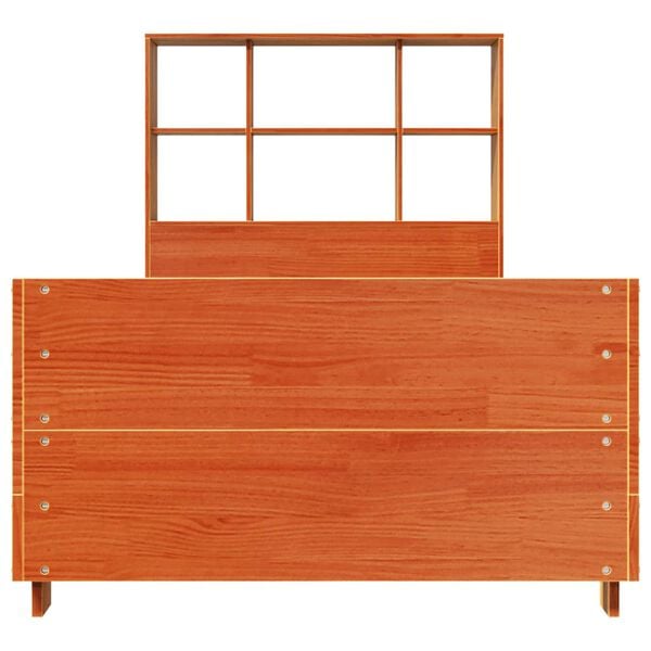 vidaXL Sengeramme uten madrass voksbrun 90x190 cm heltre furu