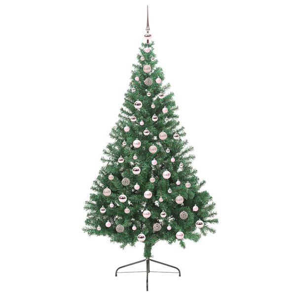 vidaXL Kunstig Forh&aring;ndsopplyst Juletre med 300 LED gr&oslash;nn 210 cm PVC