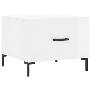 vidaXL Salongbord h&oslash;yglans hvit 50x50x40 cm konstruert tre