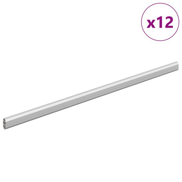 vidaXL Klesslanger 12 pcs s&oslash;lv 764 x 15 x 29 mm Aluminium Legering
