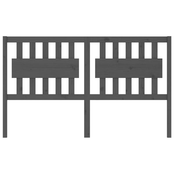 vidaXL Sengegavl grå 165,5x4x100 cm heltre furu