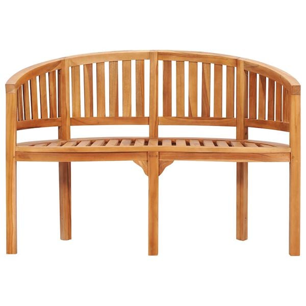vidaXL Benk bananformet 120 cm heltre teak