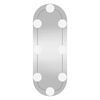 vidaXL Veggspeil med LED-lys 15x40 cm glass oval