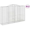 vidaXL Gabionkurver buede 12 stk 300x50x180/200 cm galvanisert jern
